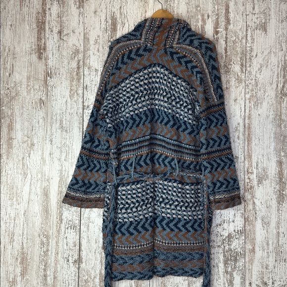 Free People Iona Wrap Cardigan Sweater | Boho Chunky Knit Sz Medium - Picture 3 of 8